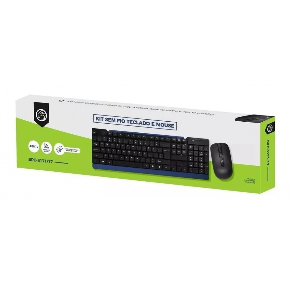 KIT S/ FIO TECLADO/MOUSE BRAZILPC BPC-5271/17
