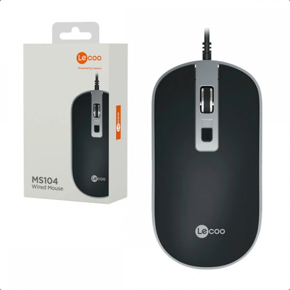 MOUSE LECOO USB PRETO MS104