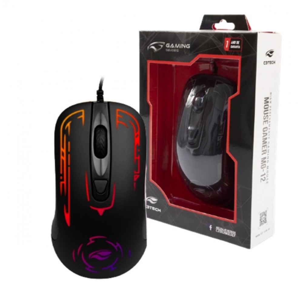 MOUSE GAMER C3TECH USB PRETO MG-12BK