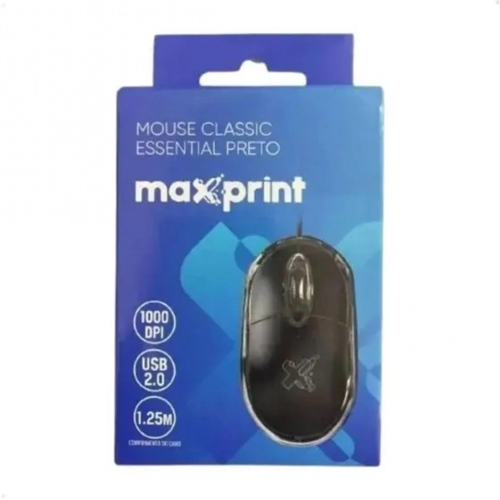 MOUSE MAXPRINT USB PRETO
